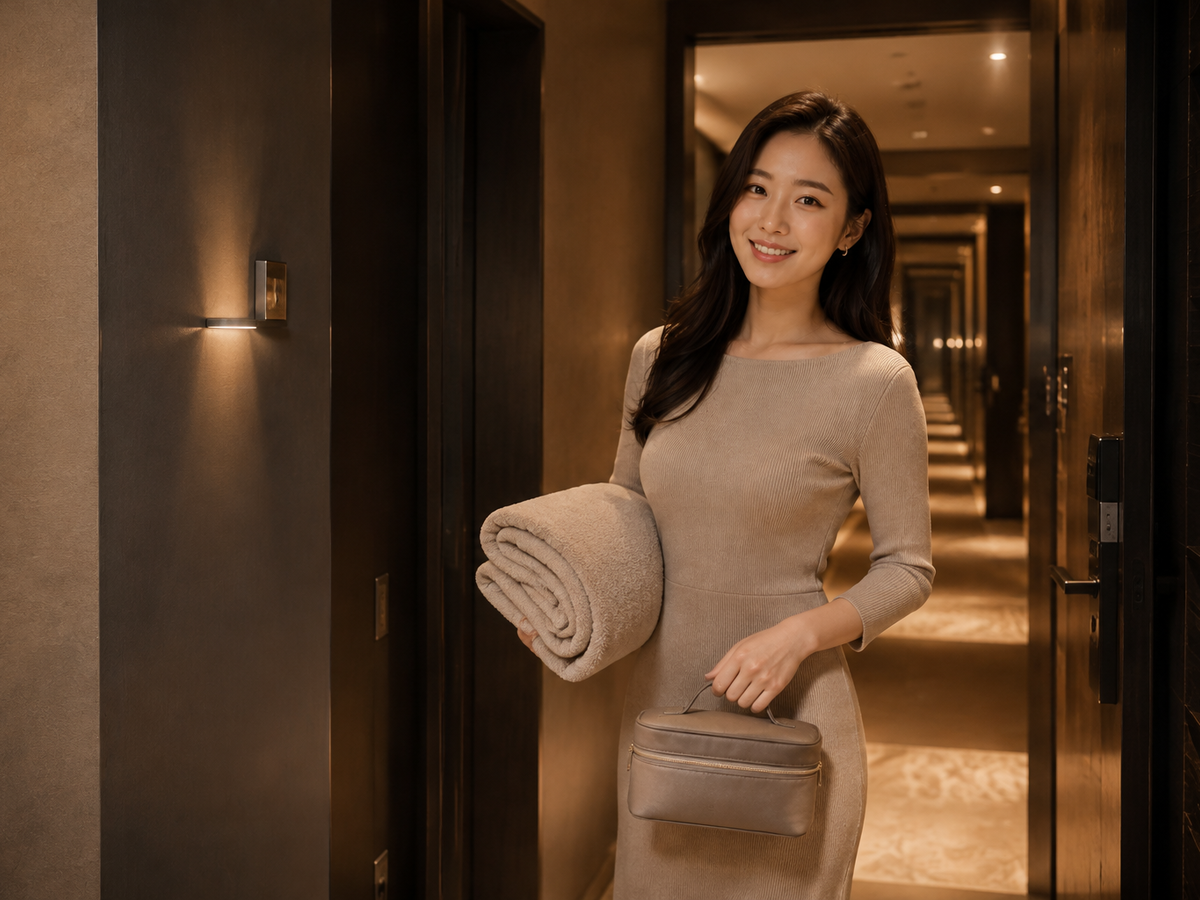 서울 수유리 방문 홈케어 일정을 준비하는 젊은 성인 한국 여성 관리사